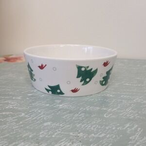 Holiday Cardinal by Studio Nova Soup Cereal Bowl‎ Green Trees Red Birds b413